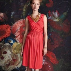 GIRLS FROM SAVOY Red Jersey Sleeveless Wrap Dress